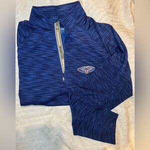 Levelwear New Orleans pelicans basketball quarter blue zip jacket